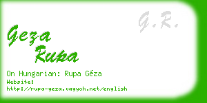 geza rupa business card