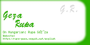 geza rupa business card